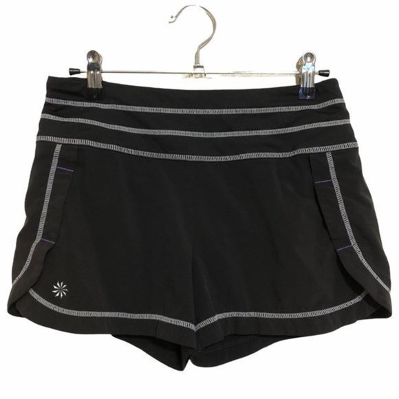 Athleta Dresses & Skirts - 𝅺Athleta Black/White Stitch Shorts w/ Back Zipper Size XS
